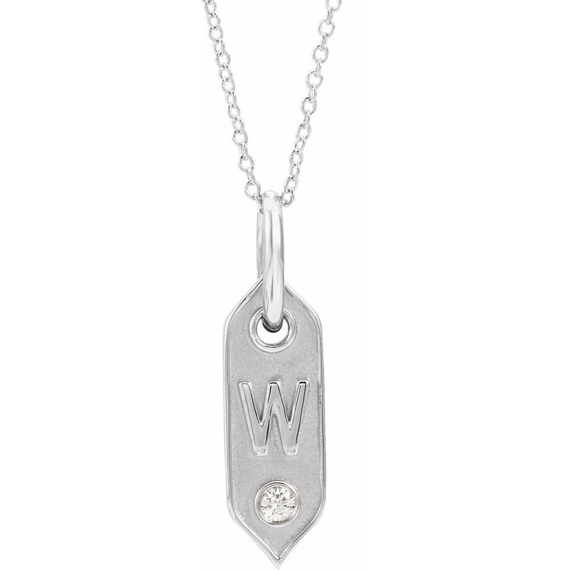 .05 ct Natural Diamond Initial 16-18″ Necklace