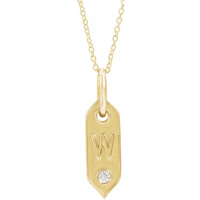 .05 ct Natural Diamond Initial 16-18″ Necklace