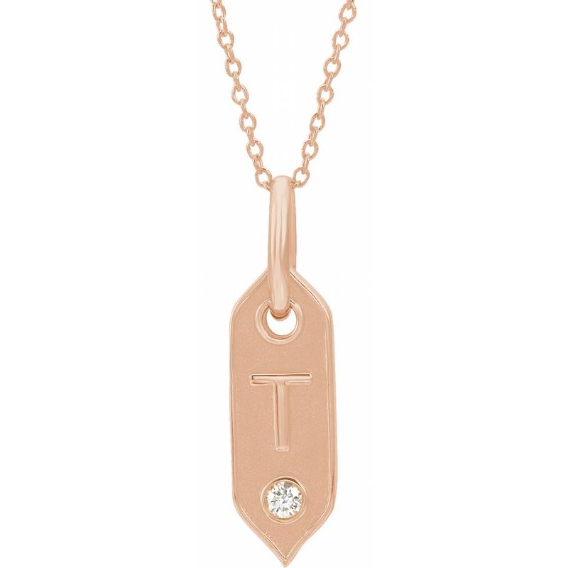 .05 ct Natural Diamond Initial 16-18″ Necklace