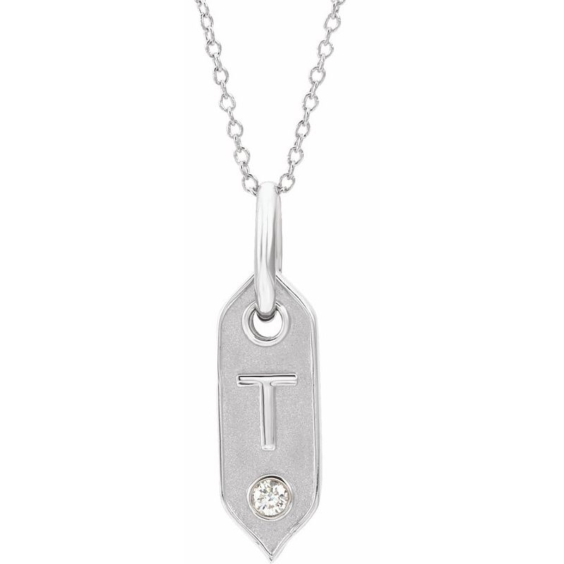 .05 ct Natural Diamond Initial 16-18″ Necklace