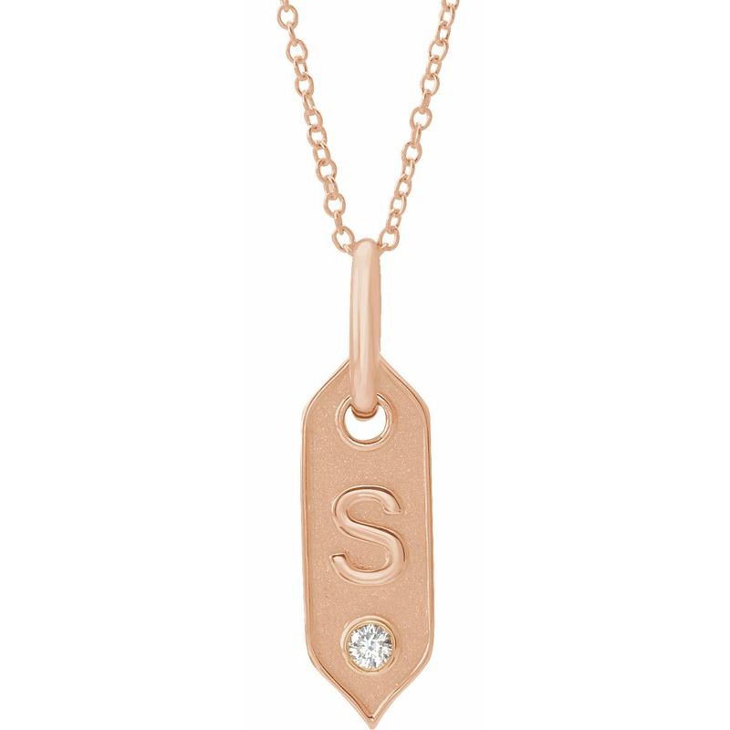 .05 ct Natural Diamond Initial 16-18″ Necklace