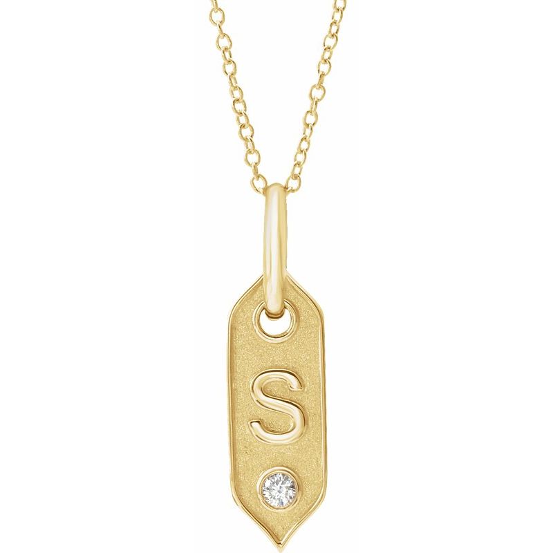 .05 ct Natural Diamond Initial 16-18″ Necklace