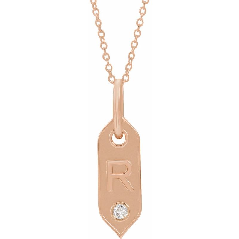 .05 ct Natural Diamond Initial 16-18″ Necklace