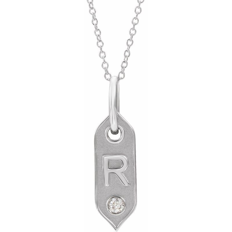.05 ct Natural Diamond Initial 16-18″ Necklace