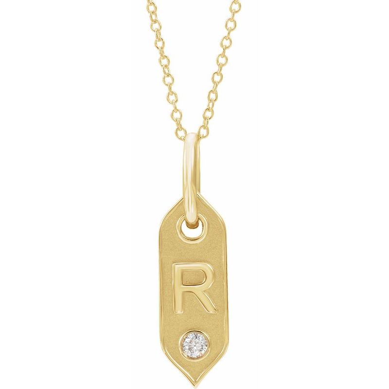 .05 ct Natural Diamond Initial 16-18″ Necklace