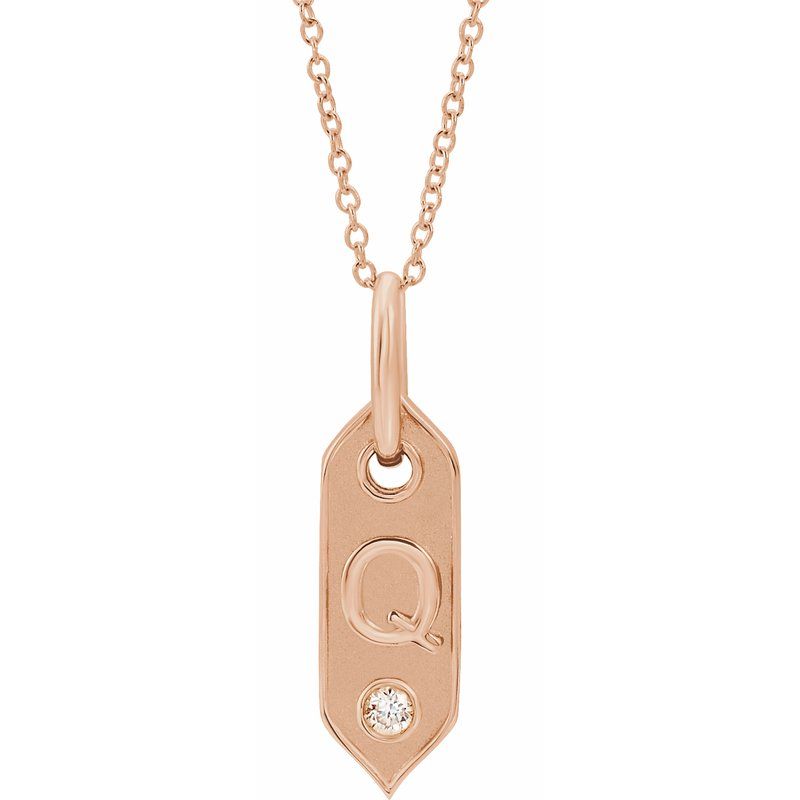 .05 ct Natural Diamond Initial 16-18″ Necklace
