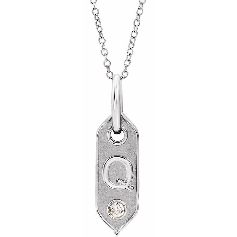 .05 ct Natural Diamond Initial 16-18″ Necklace