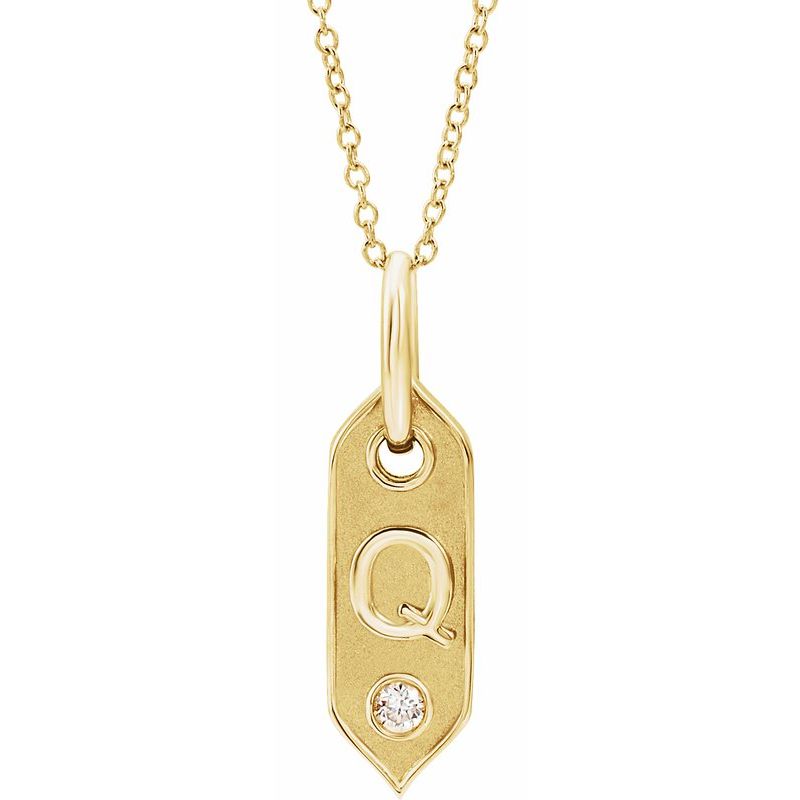 .05 ct Natural Diamond Initial 16-18″ Necklace