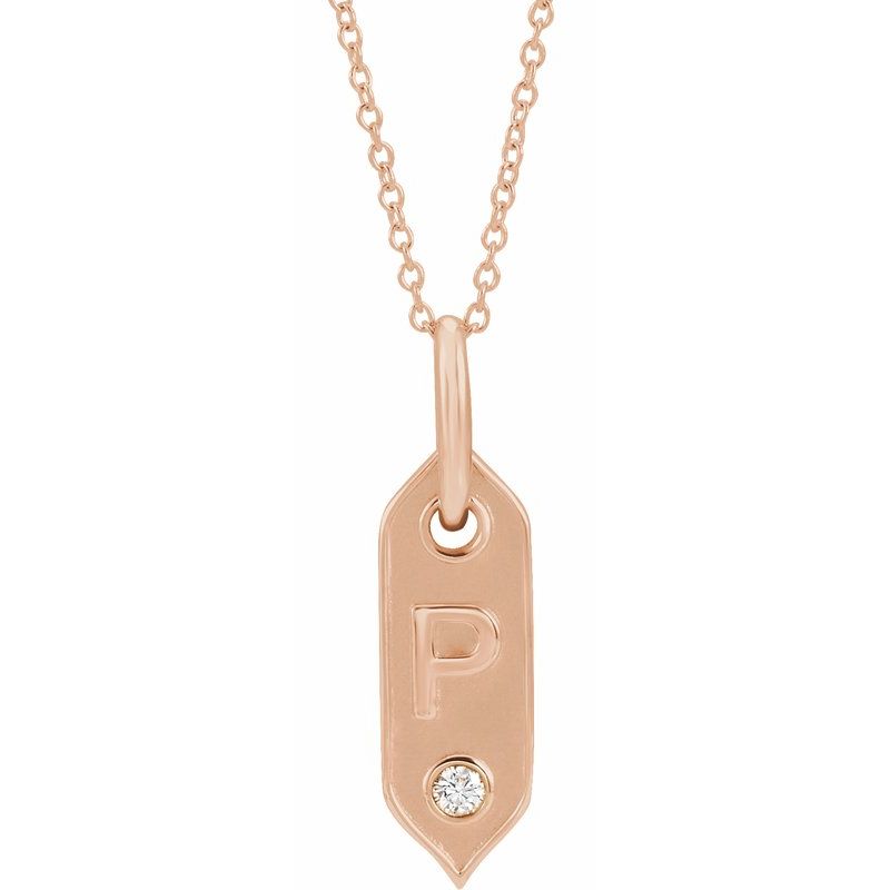 .05 ct Natural Diamond Initial 16-18″ Necklace