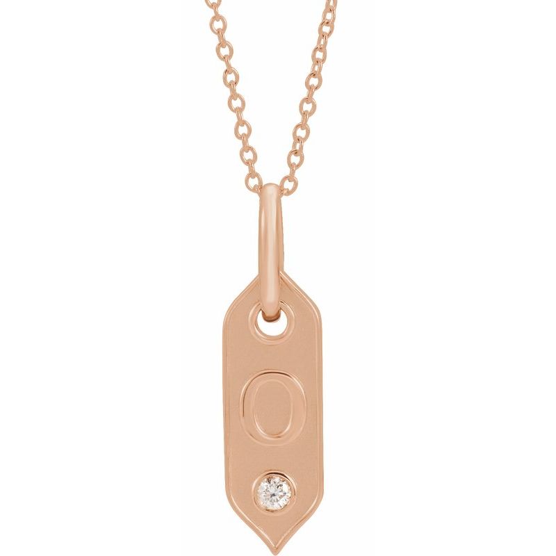 .05 ct Natural Diamond Initial 16-18″ Necklace