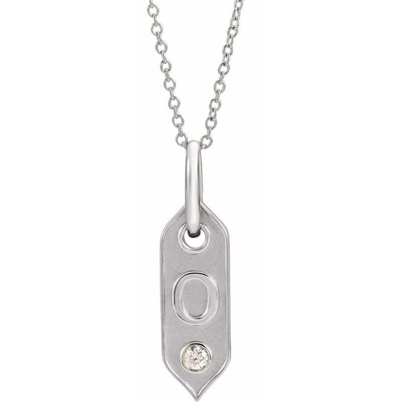 .05 ct Natural Diamond Initial 16-18″ Necklace