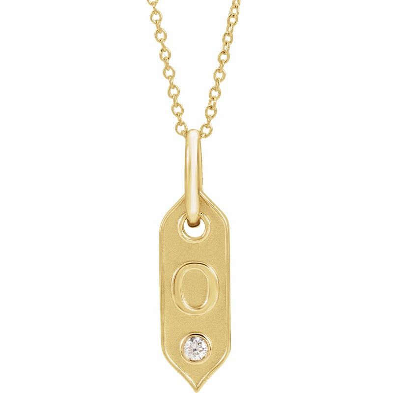 .05 ct Natural Diamond Initial 16-18″ Necklace