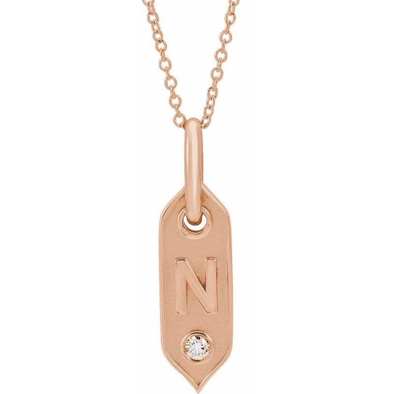 .05 ct Natural Diamond Initial 16-18″ Necklace