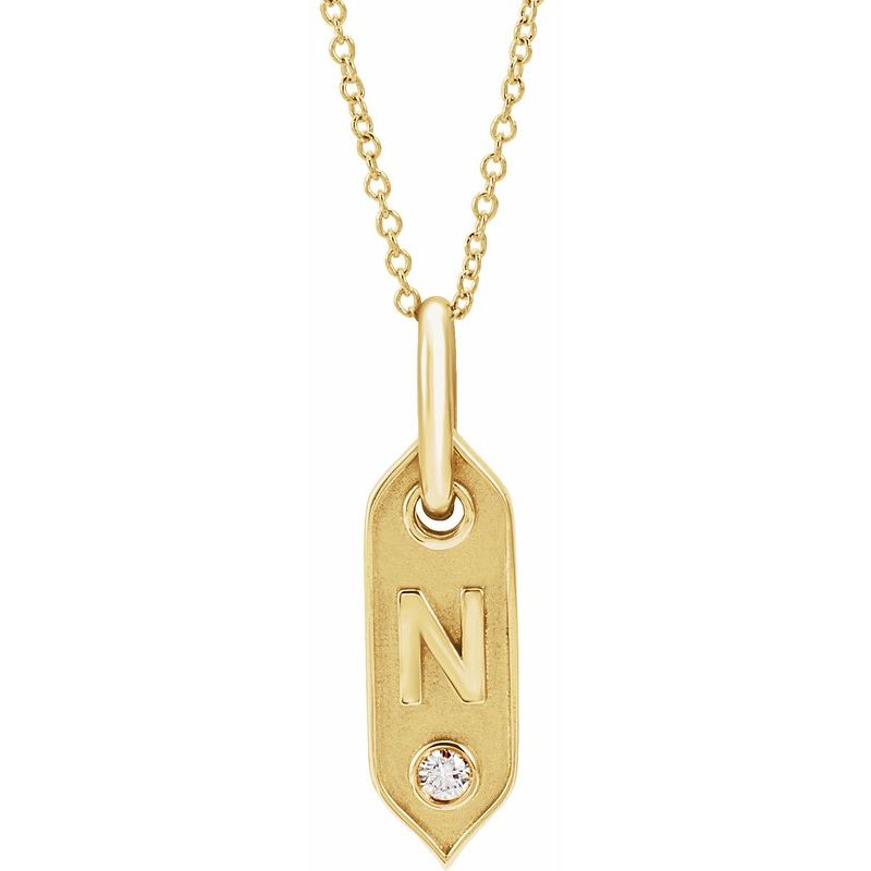 .05 ct Natural Diamond Initial 16-18″ Necklace