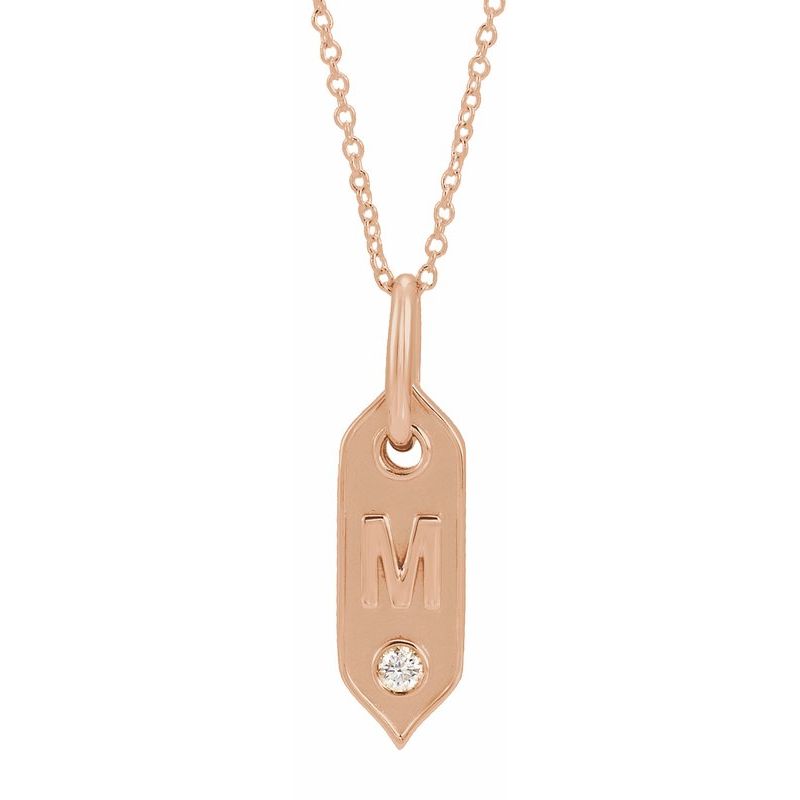 .05 ct Natural Diamond Initial 16-18″ Necklace