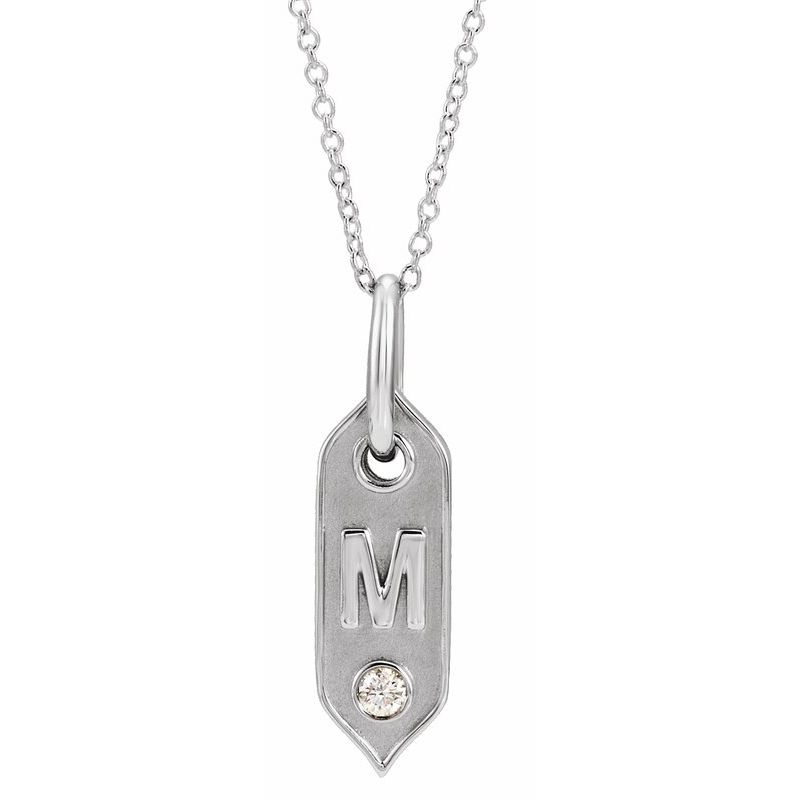.05 ct Natural Diamond Initial 16-18″ Necklace