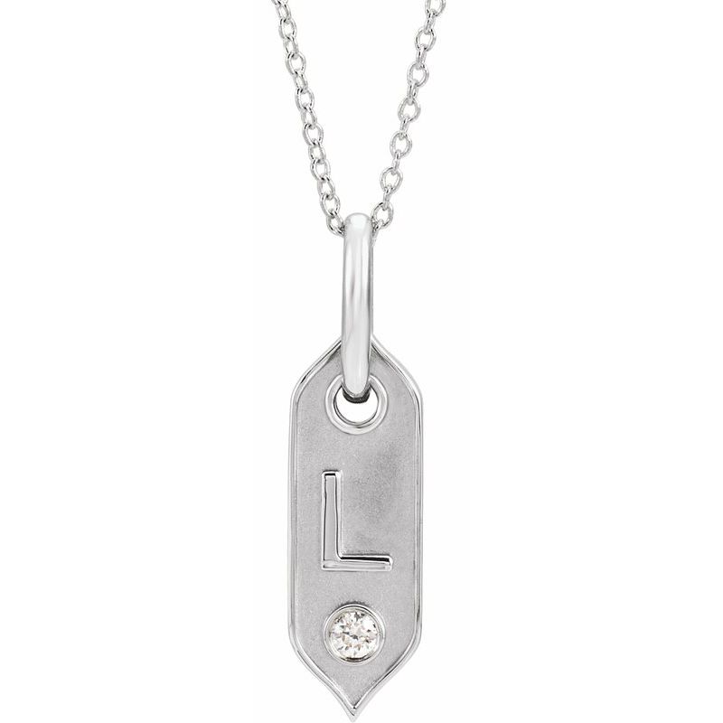 .05 ct Natural Diamond Initial 16-18″ Necklace