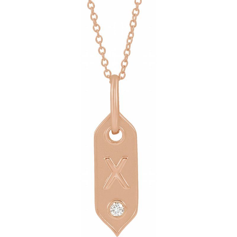 .05 ct Natural Diamond Initial 16-18″ Necklace