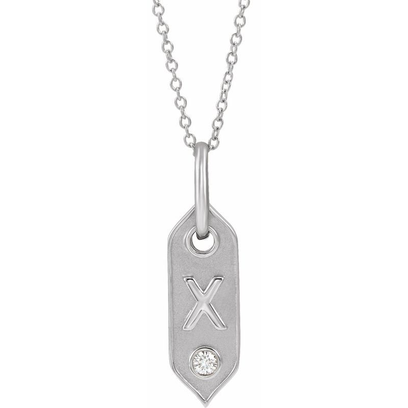 .05 ct Natural Diamond Initial 16-18″ Necklace