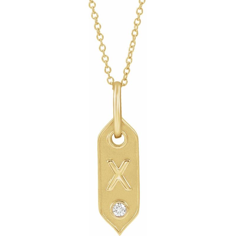 .05 ct Natural Diamond Initial 16-18″ Necklace