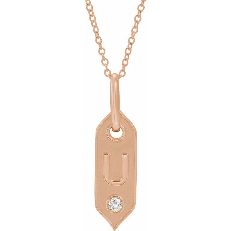 .05 ct Natural Diamond Initial 16-18″ Necklace