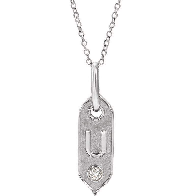 .05 ct Natural Diamond Initial 16-18″ Necklace