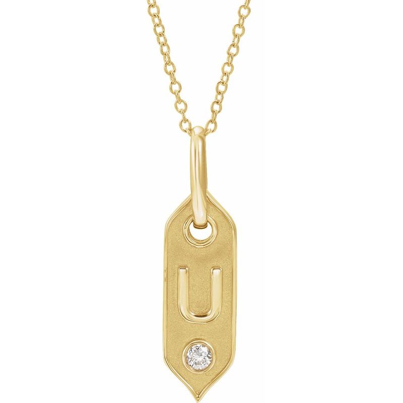 .05 ct Natural Diamond Initial 16-18″ Necklace