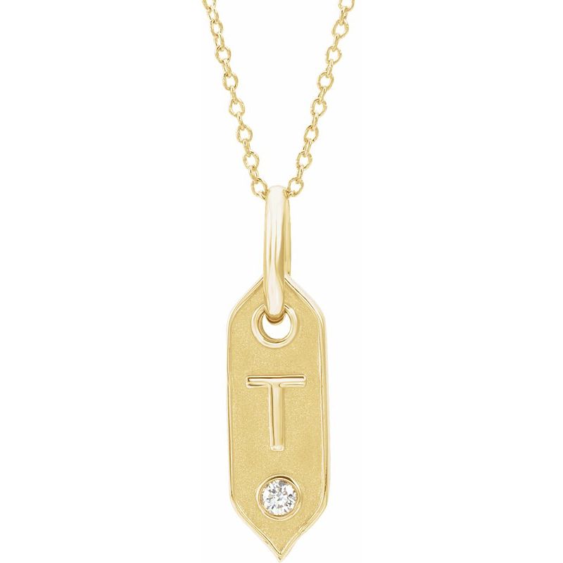 .05 ct Natural Diamond Initial 16-18″ Necklace