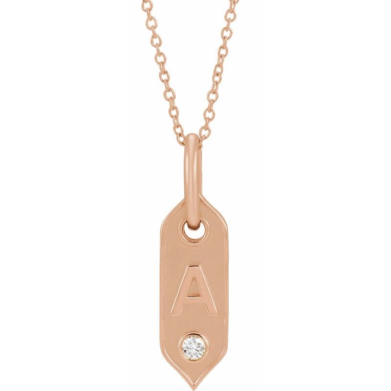 .05 ct Natural Diamond Initial 16-18″ Necklace