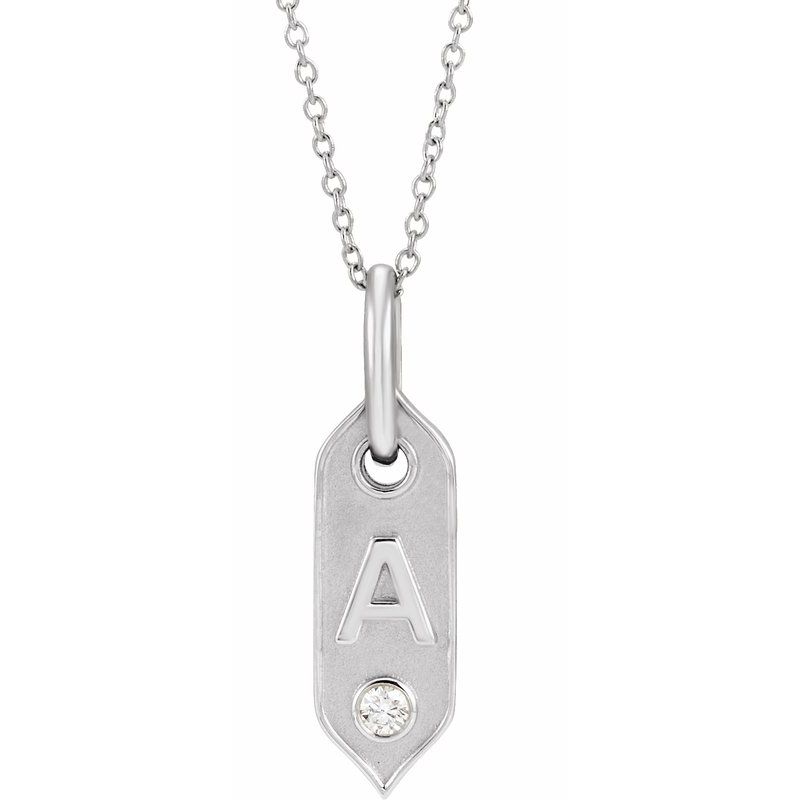 .05 ct Natural Diamond Initial 16-18″ Necklace