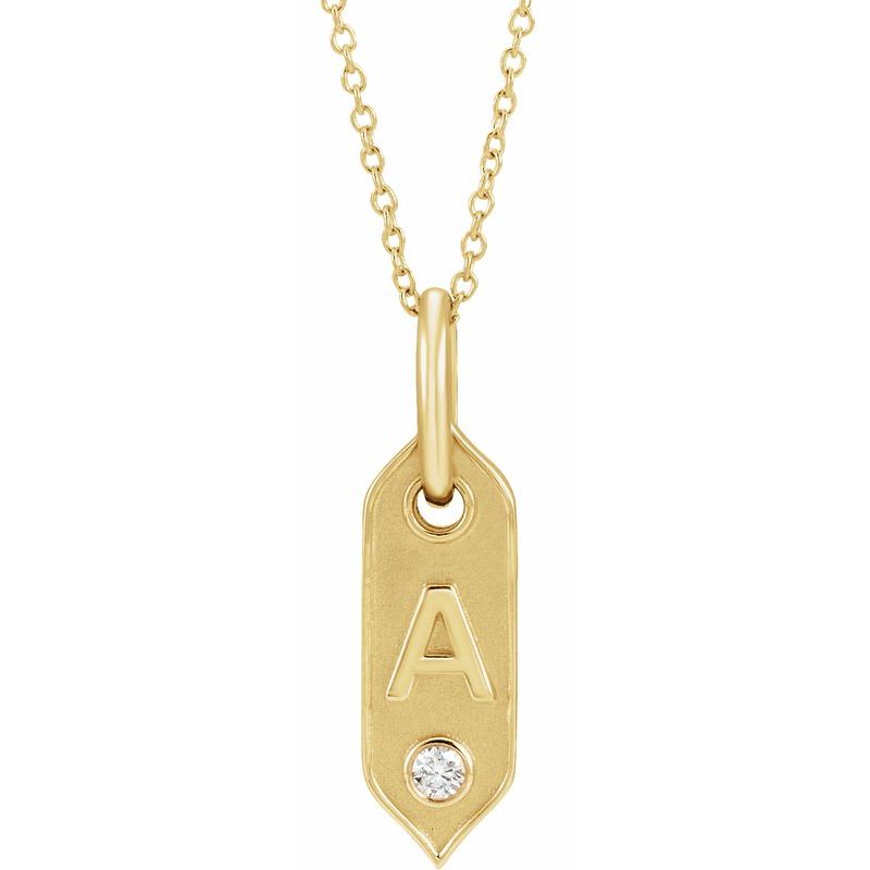 .05 ct Natural Diamond Initial 16-18″ Necklace