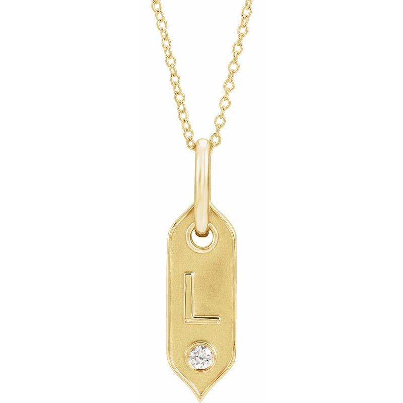 .05 ct Natural Diamond Initial 16-18″ Necklace