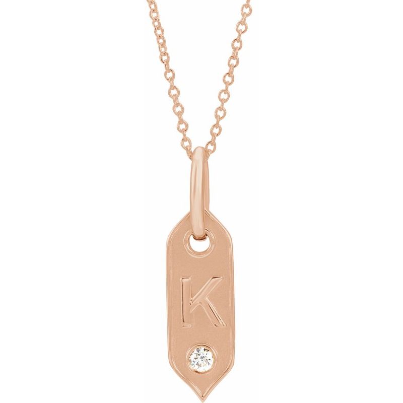 .05 ct Natural Diamond Initial 16-18″ Necklace