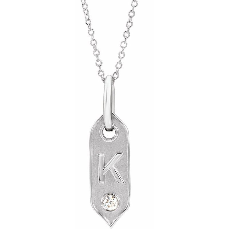 .05 ct Natural Diamond Initial 16-18″ Necklace