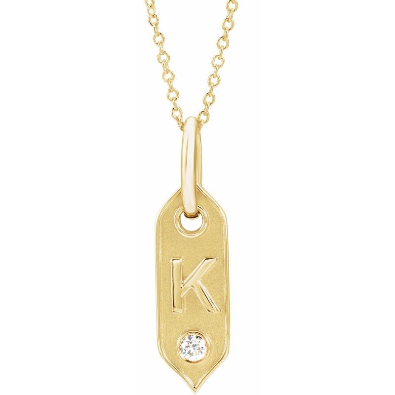 .05 ct Natural Diamond Initial 16-18″ Necklace