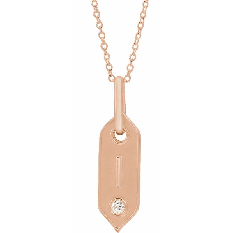 .05 ct Natural Diamond Initial 16-18″ Necklace
