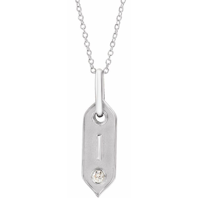 .05 ct Natural Diamond Initial 16-18″ Necklace
