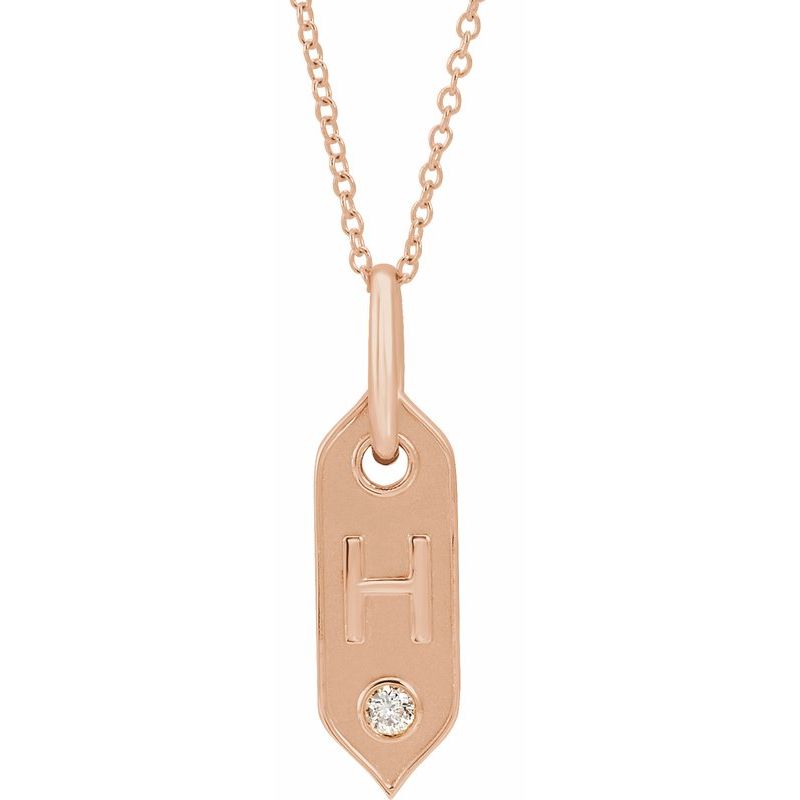 .05 ct Natural Diamond Initial 16-18″ Necklace