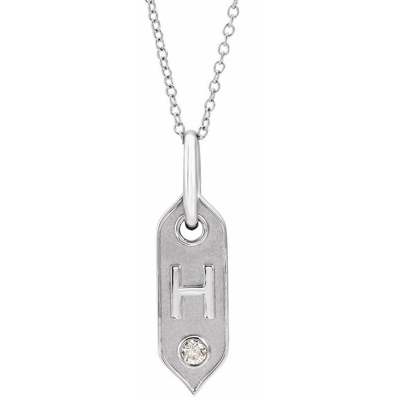.05 ct Natural Diamond Initial 16-18″ Necklace