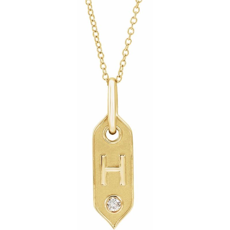 .05 ct Natural Diamond Initial 16-18″ Necklace
