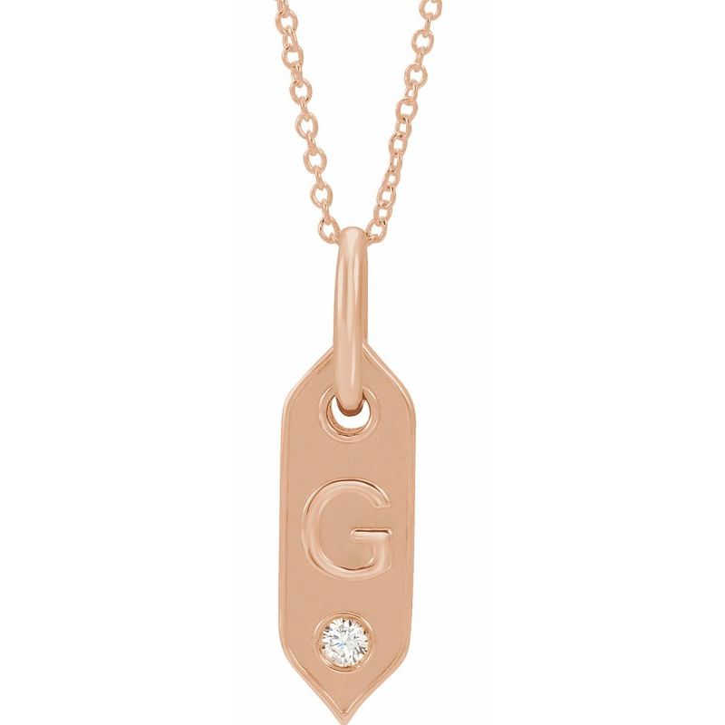 .05 ct Natural Diamond Initial 16-18″ Necklace