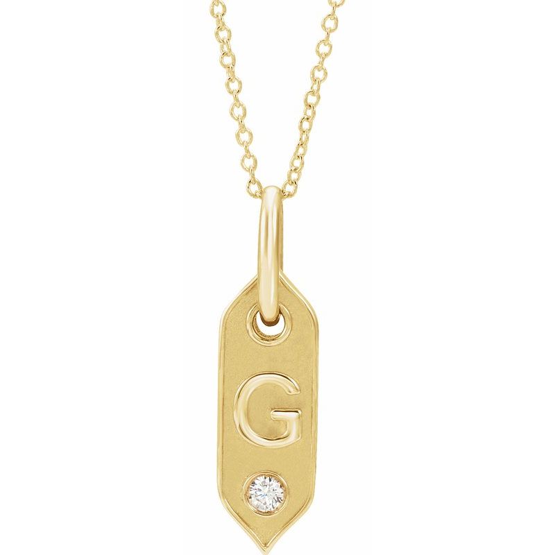 .05 ct Natural Diamond Initial 16-18″ Necklace