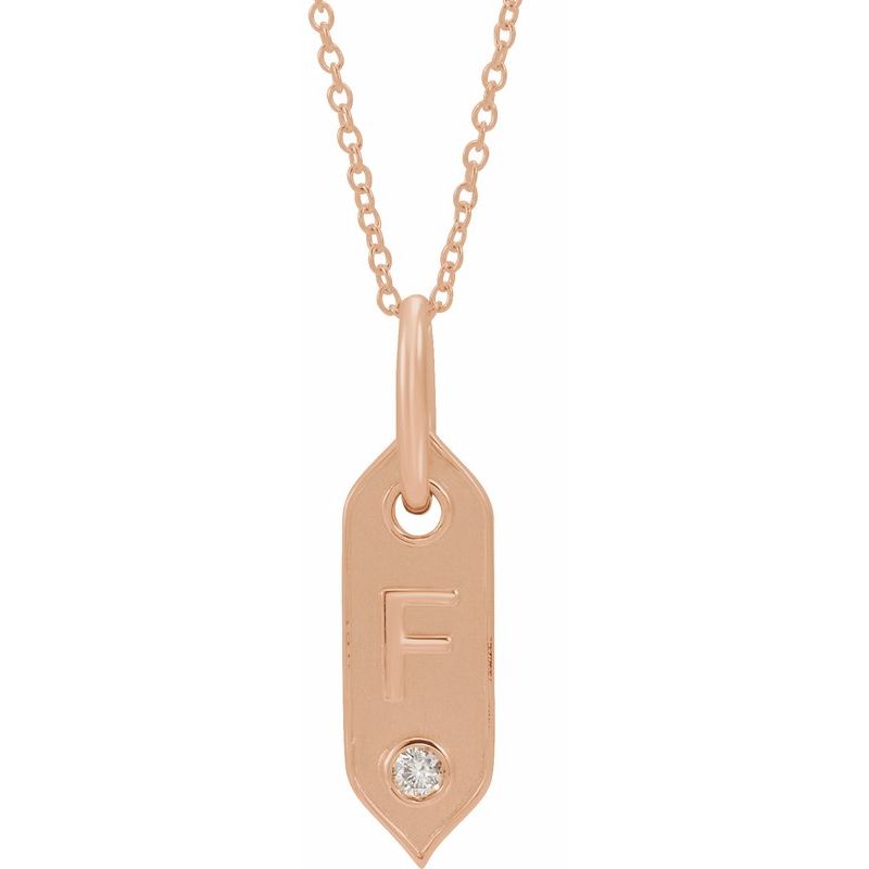 .05 ct Natural Diamond Initial 16-18″ Necklace