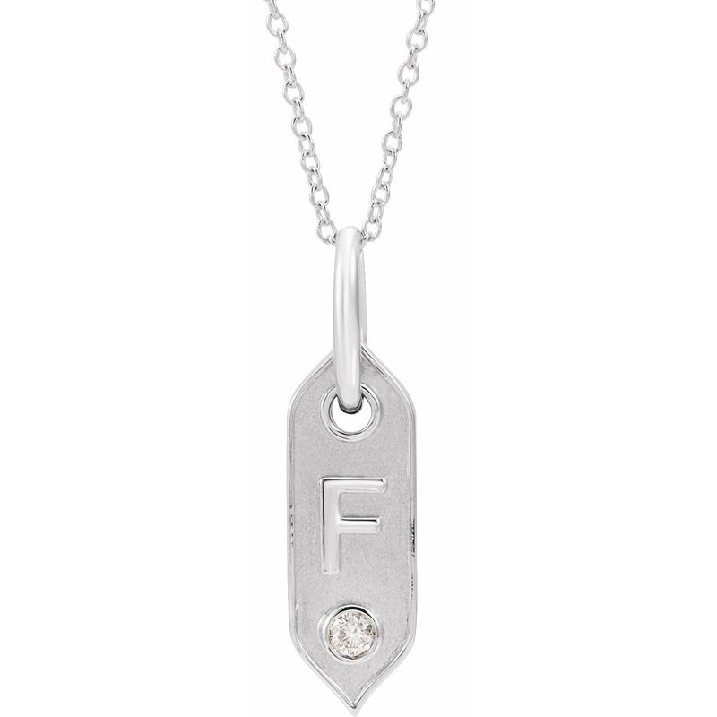 .05 ct Natural Diamond Initial 16-18″ Necklace