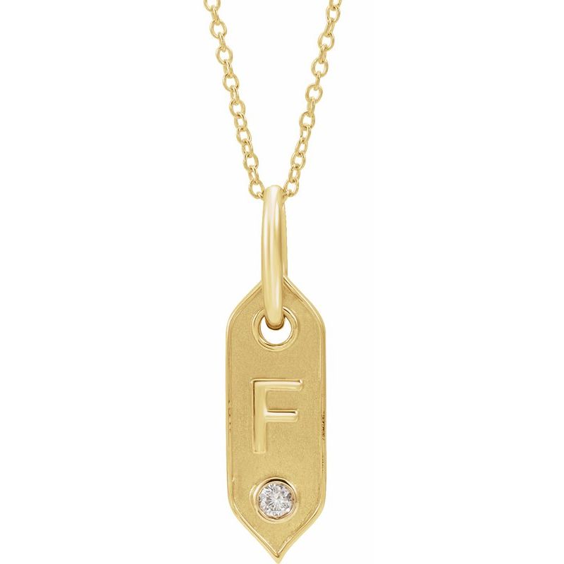 .05 ct Natural Diamond Initial 16-18″ Necklace
