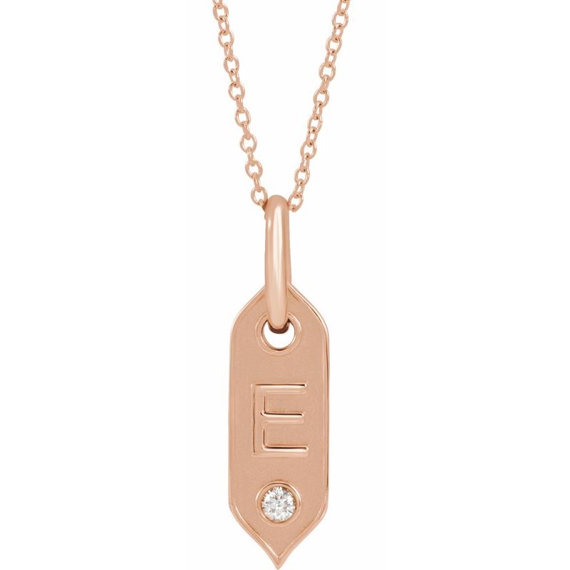 .05 ct Natural Diamond Initial 16-18″ Necklace