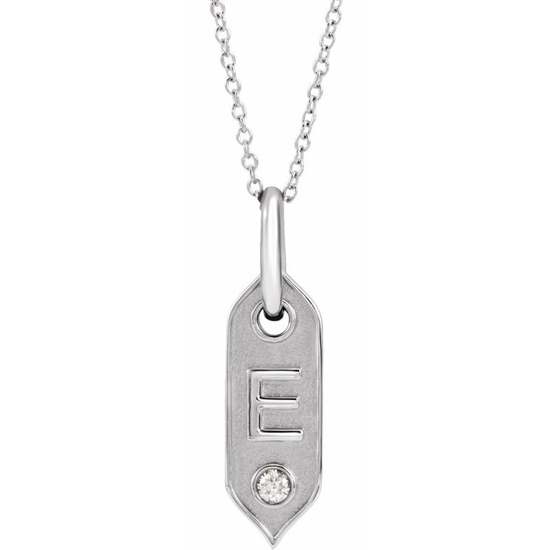 .05 ct Natural Diamond Initial 16-18″ Necklace