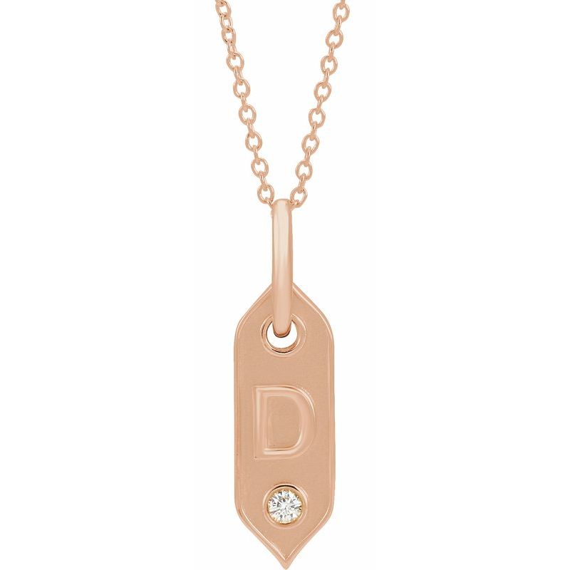 .05 ct Natural Diamond Initial 16-18″ Necklace