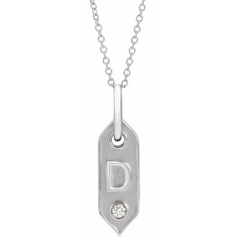 .05 ct Natural Diamond Initial 16-18″ Necklace