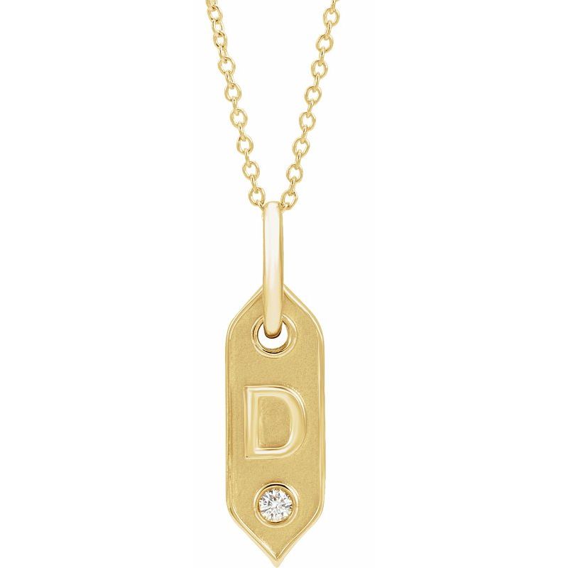 .05 ct Natural Diamond Initial 16-18″ Necklace